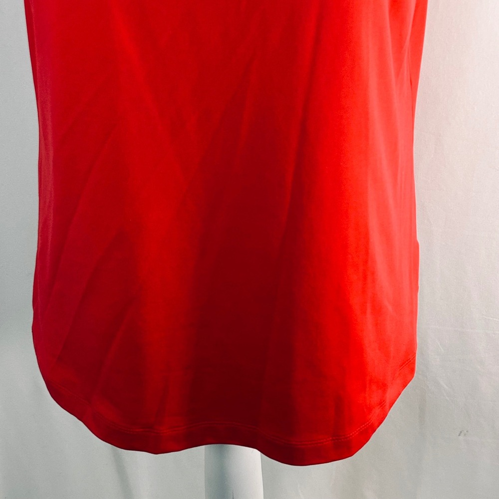 Chicos Red Scoop Neck Tank Top Size 2 Med/Large Stretch Nylon Sleeveless Shell - Picture 3 of 9